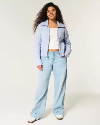 Hollister – Bequemer Cloud-Pullover mit Reißverschluss