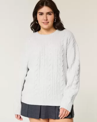Hollister – Bequemer Cloud-Pullover mit Rundhalsausschnitt und Zopfmuster Hollister – Bequemer Cloud-Pullover mit Rundhalsausschnitt und Zopfmuster
