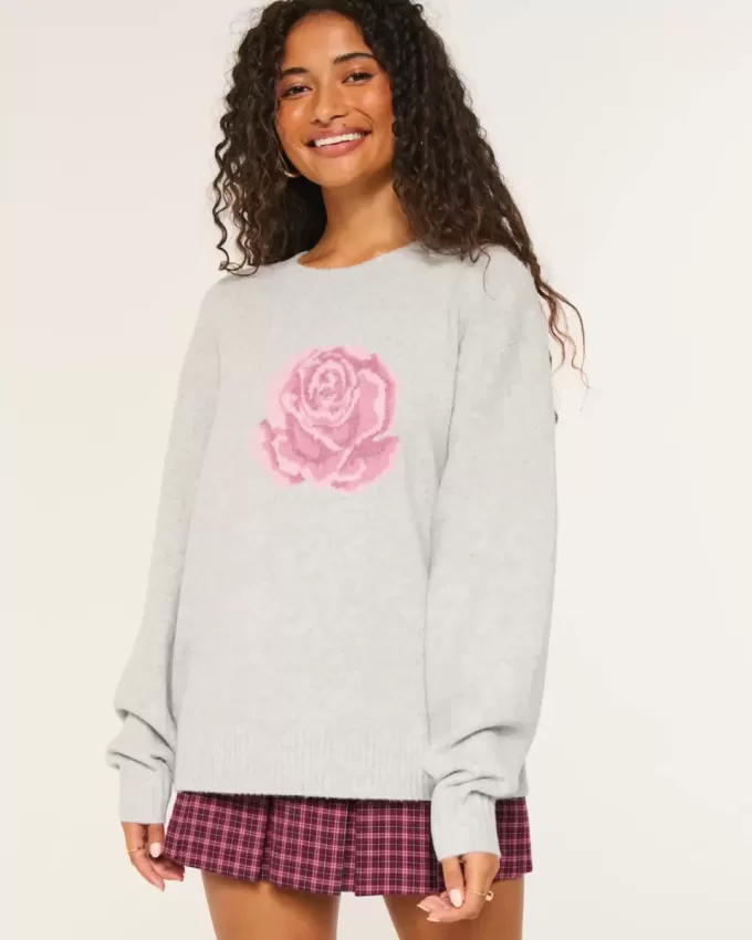 Hollister – Bequemer Pullover mit Cloud-Rose-Grafik Hollister – Bequemer Pullover mit Cloud-Rose-Grafik