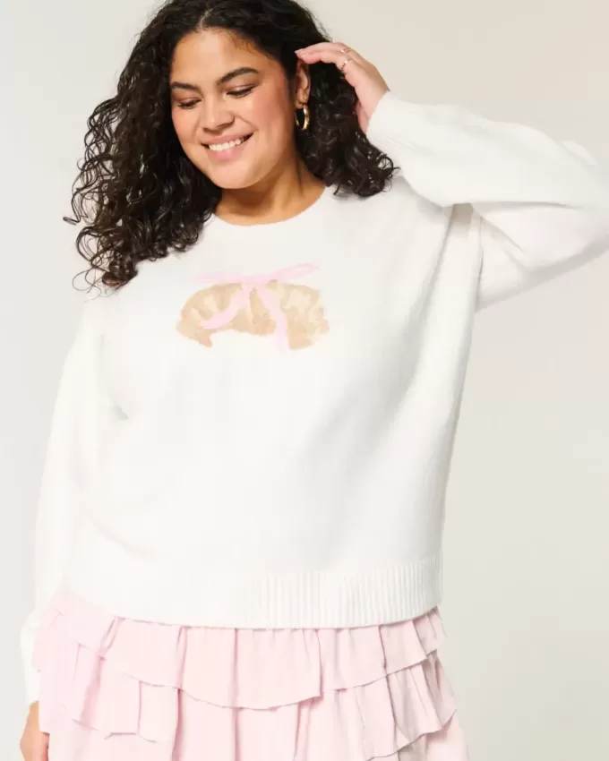 Hollister – Bequemer Pullover mit Rundhalsausschnitt und Cloud-Croissant-Grafik Hollister – Bequemer Pullover mit Rundhalsausschnitt und Cloud-Croissant-Grafik