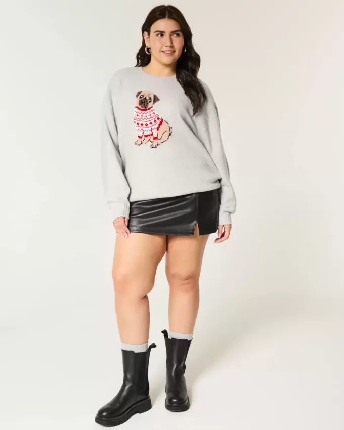 Hollister – Bequemer Pullover mit Rundhalsausschnitt und Cloud Puppy-Grafik Hollister – Bequemer Pullover mit Rundhalsausschnitt und Cloud Puppy-Grafik
