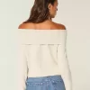 Hollister – Bequemer, schulterfreier Pullover mit Umschlag in Cloud Hollister – Bequemer, schulterfreier Pullover mit Umschlag in Cloud