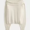 Hollister – Bequemer, schulterfreier Pullover mit Umschlag in Cloud Hollister – Bequemer, schulterfreier Pullover mit Umschlag in Cloud