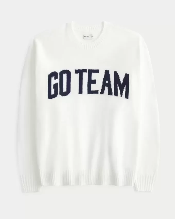 Hollister – Comfy Cloud – Oversize-Pullover mit „Go Team“-Grafik Hollister – Comfy Cloud – Oversize-Pullover mit „Go Team“-Grafik