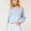 Hollister – Comfy Cloud – Oversize-Pullover mit V-Ausschnitt Hollister – Comfy Cloud – Oversize-Pullover mit V-Ausschnitt