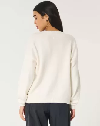 Hollister – Comfy Cloud – Oversize-Pullover mit V-Ausschnitt