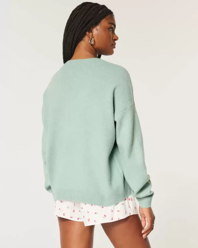 Hollister – Comfy Cloud – Oversize-Pullover mit V-Ausschnitt