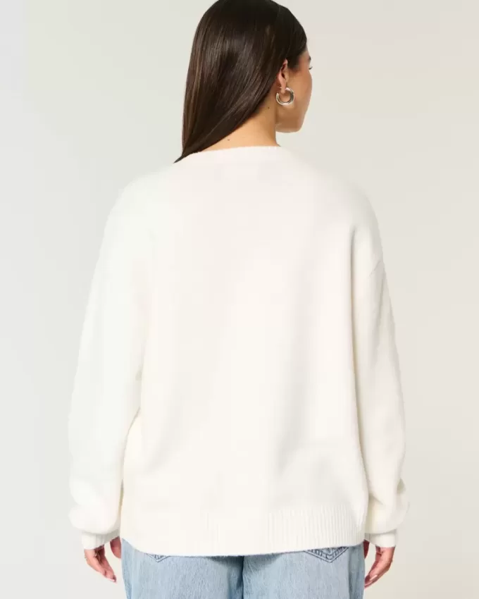 Hollister – Comfy Cloud – Rundhalspullover mit amerikanischer Flaggengrafik Hollister – Comfy Cloud – Rundhalspullover mit amerikanischer Flaggengrafik