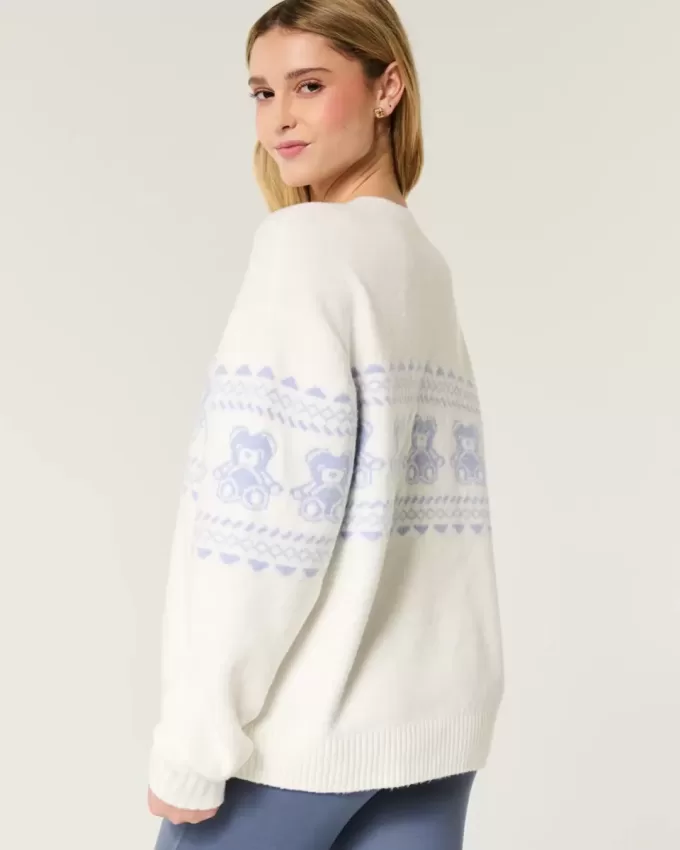 Hollister – Comfy Cloud – Rundhalspullover mit Teddybär-Grafik Hollister – Comfy Cloud – Rundhalspullover mit Teddybär-Grafik