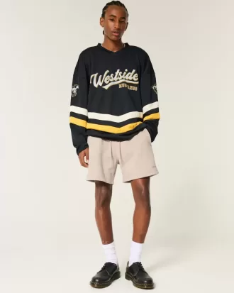 Hollister – Feel Good – Lockere Shorts aus Fleece bis zur Mitte des Oberschenkels