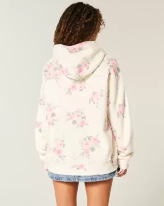 Hollister – Feel Good – Oversize-Kapuzenpullover mit Blumenmuster