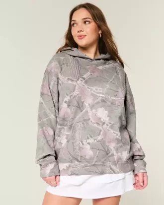 Hollister – Feel Good – Oversize-Kapuzenpullover mit Camouflage-Muster
