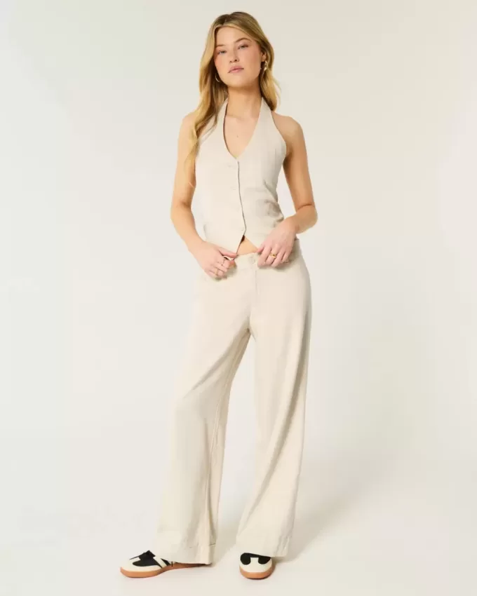 Hollister – Livvy – Hose mit niedriger Leibhöhe und weitem Bein Hollister – Livvy – Hose mit niedriger Leibhöhe und weitem Bein