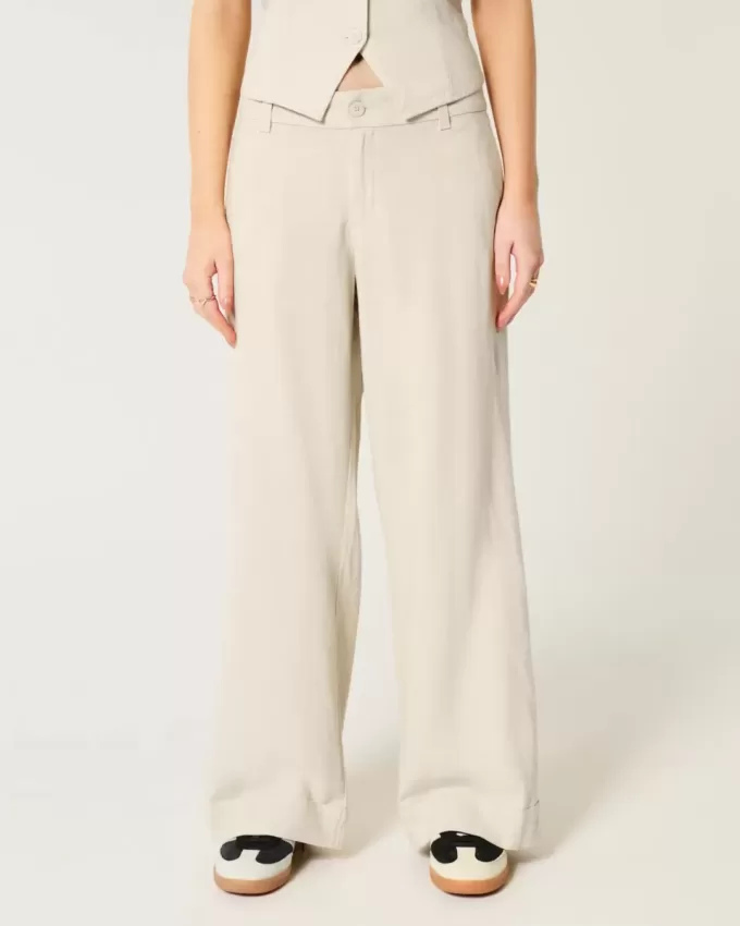 Hollister – Livvy – Hose mit niedriger Leibhöhe und weitem Bein Hollister – Livvy – Hose mit niedriger Leibhöhe und weitem Bein