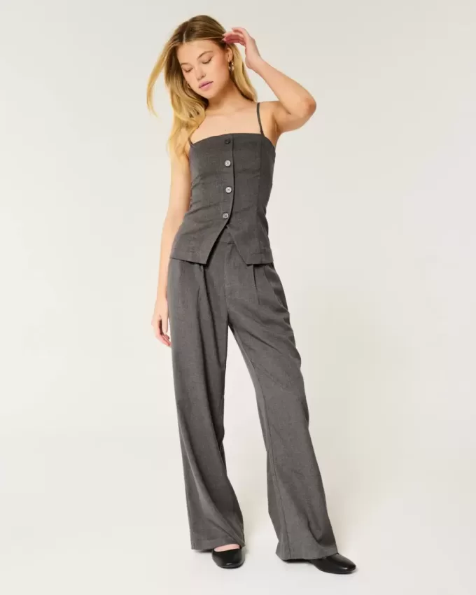 Hollister – Livvy – Hose mit ultrahohem Bund und weitem Bein Hollister – Livvy – Hose mit ultrahohem Bund und weitem Bein