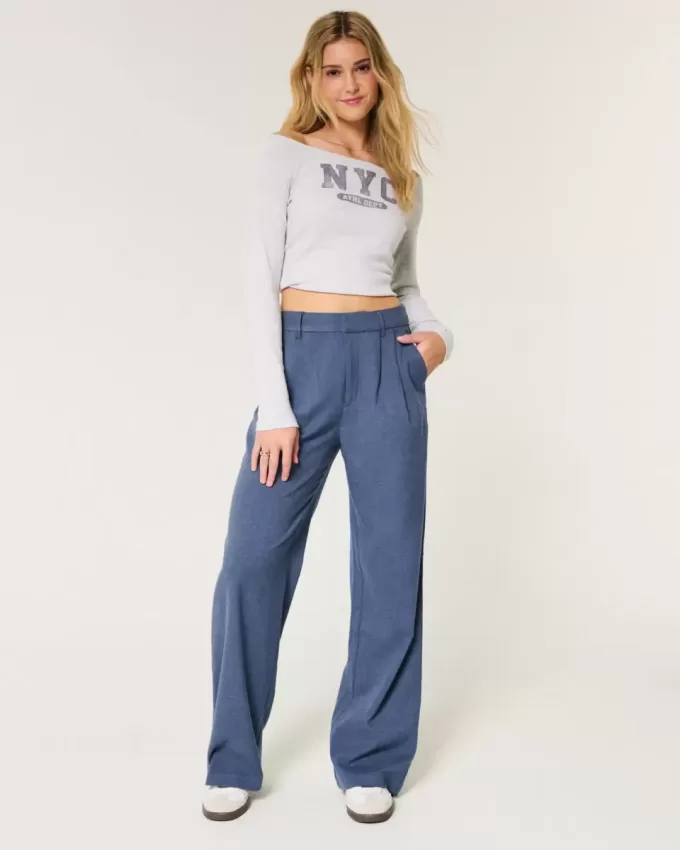 Hollister – Livvy – Hose mit ultrahohem Bund und weitem Bein Hollister – Livvy – Hose mit ultrahohem Bund und weitem Bein