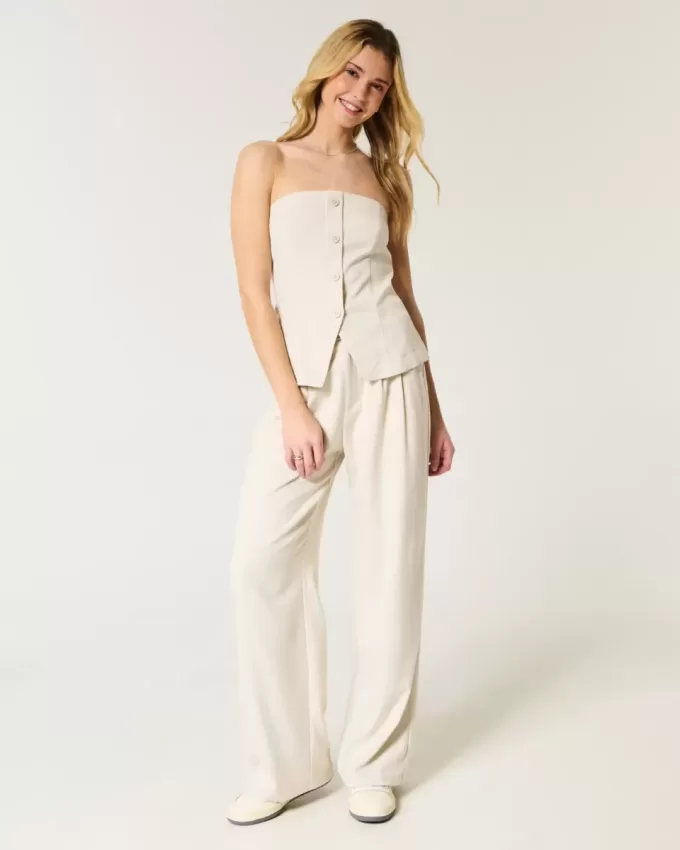 Hollister – Livvy – Hose mit ultrahohem Bund und weitem Bein Hollister – Livvy – Hose mit ultrahohem Bund und weitem Bein