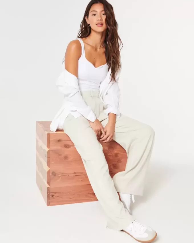 Hollister – Livvy – Hose mit ultrahohem Bund und weitem Bein Hollister – Livvy – Hose mit ultrahohem Bund und weitem Bein