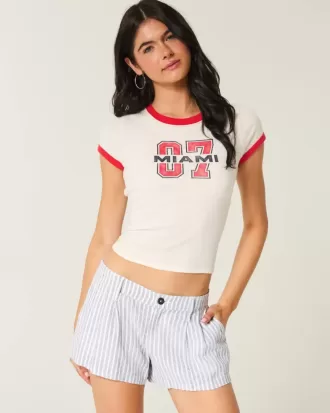 Hollister – Livvy – Shorts aus Leinenmischung mit niedriger Taille Hollister – Livvy – Shorts aus Leinenmischung mit niedriger Taille
