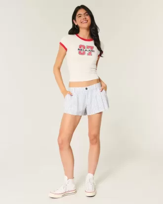 Hollister – Livvy – Shorts aus Leinenmischung mit niedriger Taille Hollister – Livvy – Shorts aus Leinenmischung mit niedriger Taille