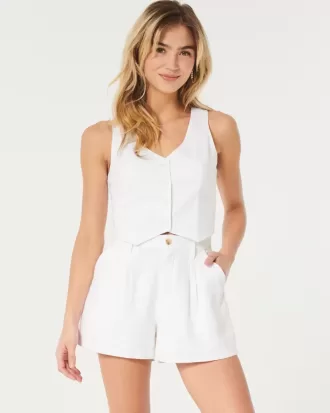 Hollister – Livvy – Shorts aus Leinenmischung mit ultrahohem Bund Hollister – Livvy – Shorts aus Leinenmischung mit ultrahohem Bund