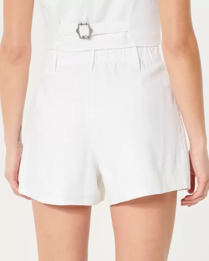 Hollister – Livvy – Shorts aus Leinenmischung mit ultrahohem Bund Hollister – Livvy – Shorts aus Leinenmischung mit ultrahohem Bund