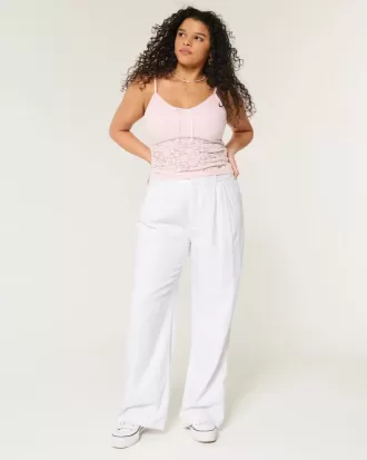 Hollister – Livvy – Ultrahoch geschnittene Hose aus Leinenmischung mit weitem Bein Hollister – Livvy – Ultrahoch geschnittene Hose aus Leinenmischung mit weitem Bein