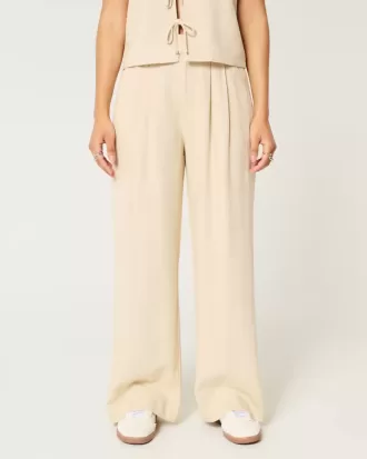 Hollister – Livvy – Ultrahoch geschnittene Hose aus Leinenmischung mit weitem Bein Hollister – Livvy – Ultrahoch geschnittene Hose aus Leinenmischung mit weitem Bein