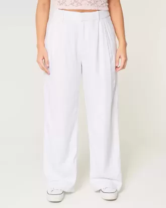 Hollister – Livvy – Ultrahoch geschnittene Hose aus Leinenmischung mit weitem Bein Hollister – Livvy – Ultrahoch geschnittene Hose aus Leinenmischung mit weitem Bein