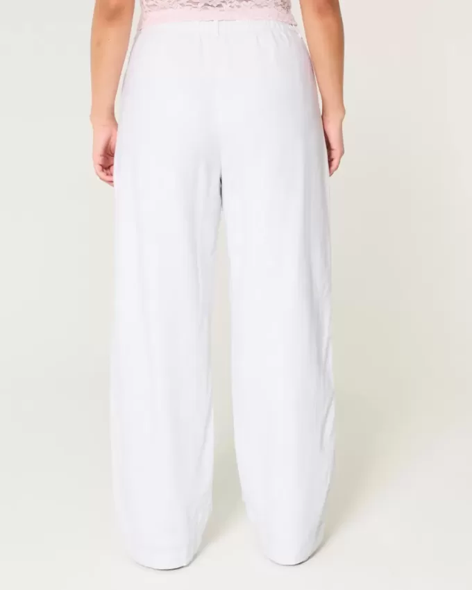 Hollister – Livvy – Ultrahoch geschnittene Hose aus Leinenmischung mit weitem Bein Hollister – Livvy – Ultrahoch geschnittene Hose aus Leinenmischung mit weitem Bein
