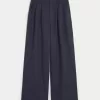 Hollister – Livvy – Ultrahoch geschnittene Hose aus Leinenmischung mit weitem Bein Hollister – Livvy – Ultrahoch geschnittene Hose aus Leinenmischung mit weitem Bein