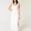 Hollister – Sofia – Maxikleid mit seitlich gesmokten Ösen