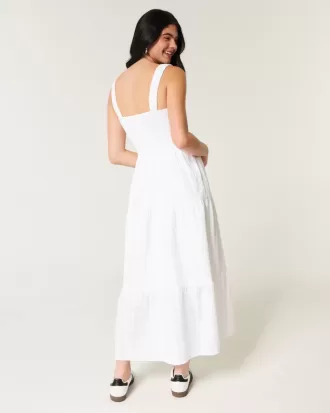 Hollister – Sofia – Maxikleid mit seitlich gesmokten Ösen