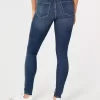 Jeans-Leggings mit hohem Bund und mittlerer Waschung Jeans-Leggings mit hohem Bund und mittlerer Waschung