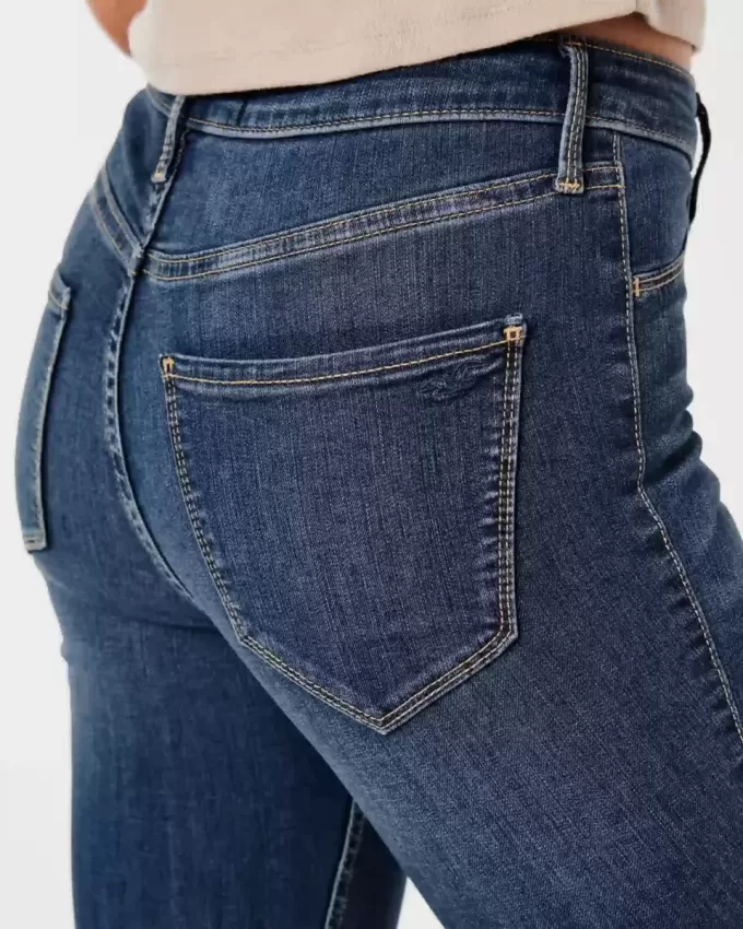 Jeans-Leggings mit hohem Bund und mittlerer Waschung Jeans-Leggings mit hohem Bund und mittlerer Waschung