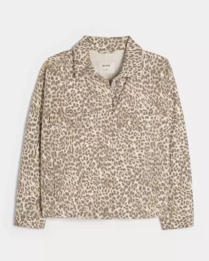 Jeansjacke mit Leopardenmuster Jeansjacke mit Leopardenmuster