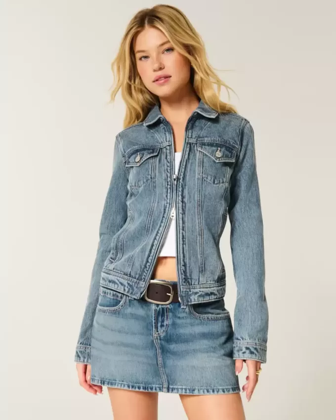 Jeansjacke mit Reißverschluss Jeansjacke mit Reißverschluss