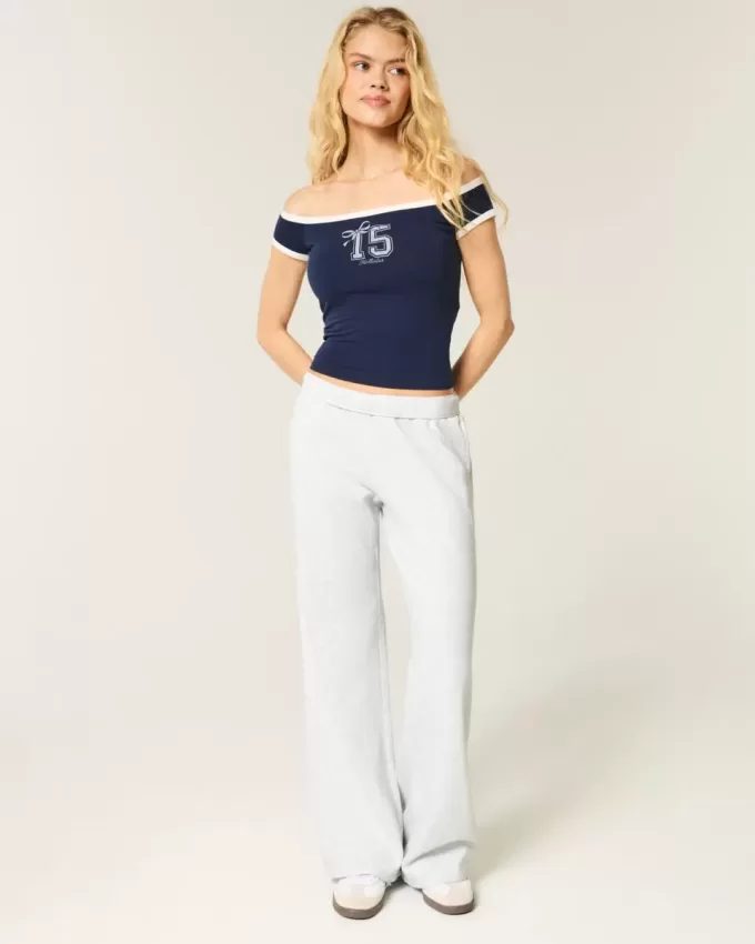 Jogginghose mit weitem Bein und Herztasche Jogginghose mit weitem Bein und Herztasche