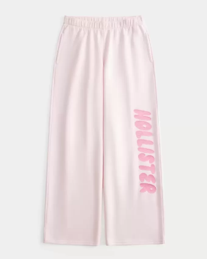 Jogginghose mit weitem Bein und Logo Jogginghose mit weitem Bein und Logo
