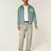 Kapuzenjacke mit kastenförmiger Zahlengrafik und Reißverschluss Kapuzenjacke mit kastenförmiger Zahlengrafik und Reißverschluss