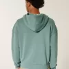 Kapuzenjacke mit kastenförmiger Zahlengrafik und Reißverschluss Kapuzenjacke mit kastenförmiger Zahlengrafik und Reißverschluss