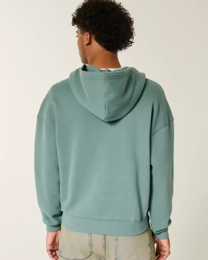 Kapuzenjacke mit kastenförmiger Zahlengrafik und Reißverschluss Kapuzenjacke mit kastenförmiger Zahlengrafik und Reißverschluss