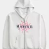 Kapuzenjacke mit Reißverschluss und Hawaii-Grafik Kapuzenjacke mit Reißverschluss und Hawaii-Grafik