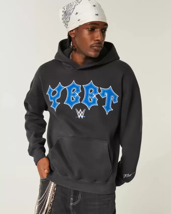 Kapuzenpullover mit Boxy Yeet-Grafik Kapuzenpullover mit Boxy Yeet-Grafik