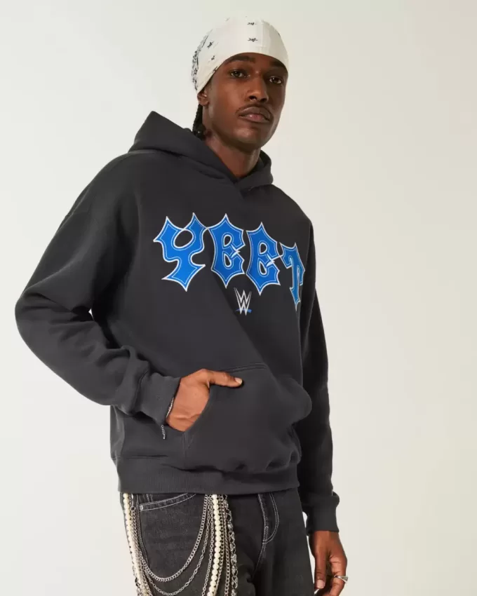 Kapuzenpullover mit Boxy Yeet-Grafik Kapuzenpullover mit Boxy Yeet-Grafik