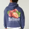 Kapuzenpullover mit Erdbeer-Logo-Grafik Kapuzenpullover mit Erdbeer-Logo-Grafik