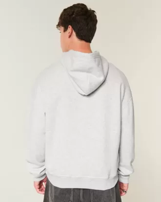 Kapuzenpullover mit kastenförmigem Flammen-Print