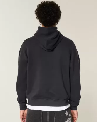 Kapuzenpullover mit kastenförmigem Totenkopf-Grafik