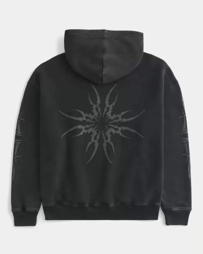 Kapuzenpullover mit kastiger Grafik Kapuzenpullover mit kastiger Grafik