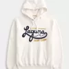 Kapuzenpullover mit Laguna-Grafik und Surf-Crew-Grafik und Waffelfutter Kapuzenpullover mit Laguna-Grafik und Surf-Crew-Grafik und Waffelfutter